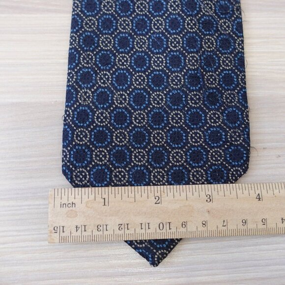 VALENTINO Oliver Neck Tie Mens Blue‎ Silk Italian Cravatta Necktie Classic ITALY - Picture 4 of 11